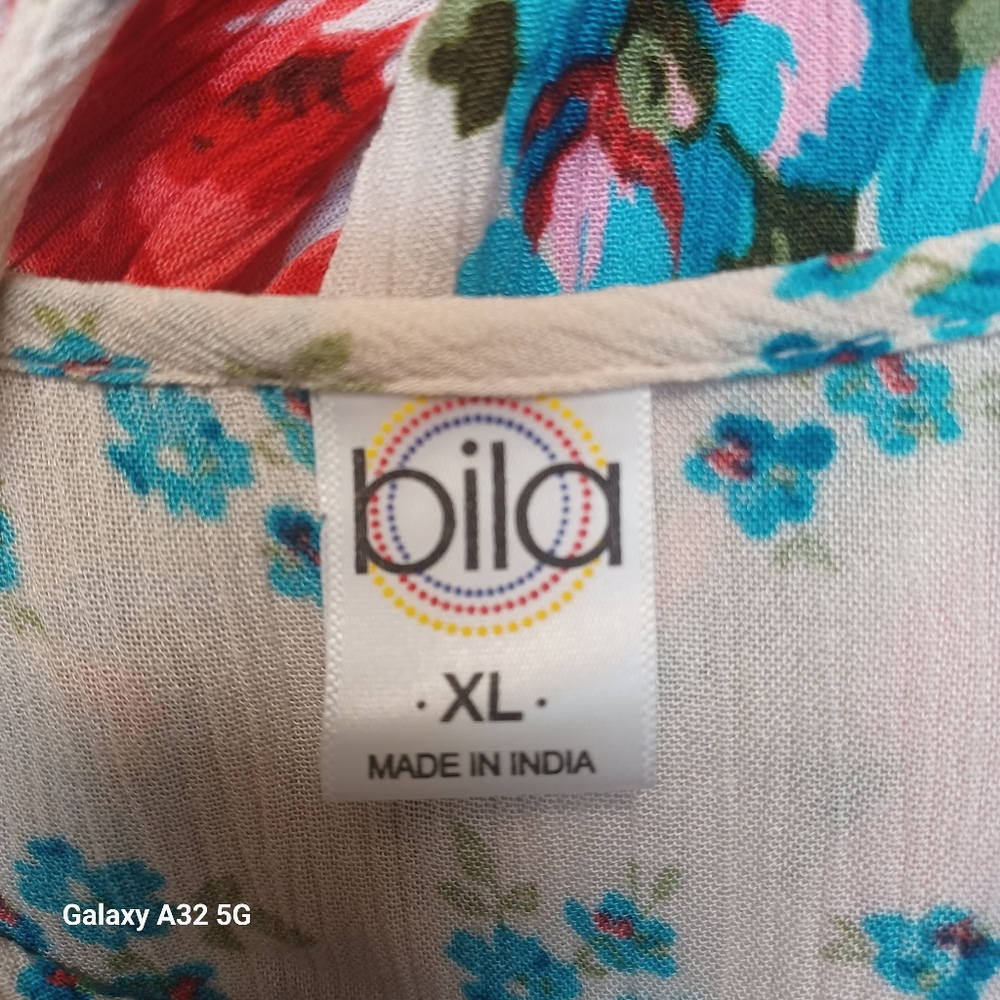 Bila Cream Sleeveless Ruffled Blouse Bohemian Chic Size XL - Picture 8 of 11